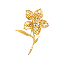 Broche Fleur Or jaune Diamant