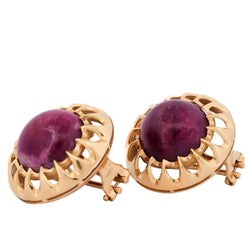 Boucles d'oreilles Clips en or jaune et rubis