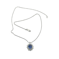 Collier Pendentif en or blanc, saphir et diamants