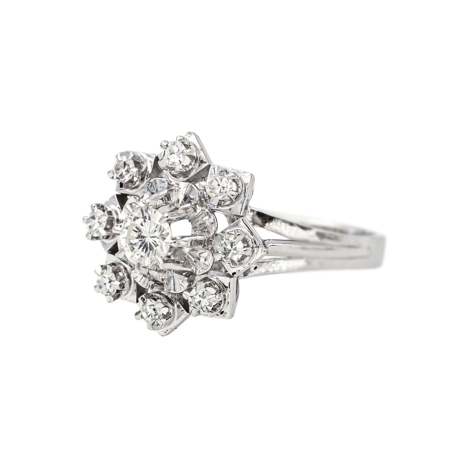 Bague Marguerite  Or blanc Diamant