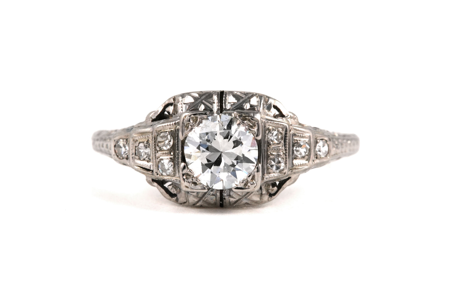 Bague en or blanc et diamants