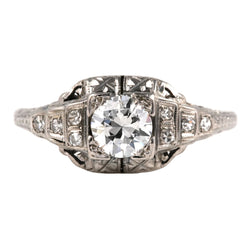 Bague en or blanc et diamants