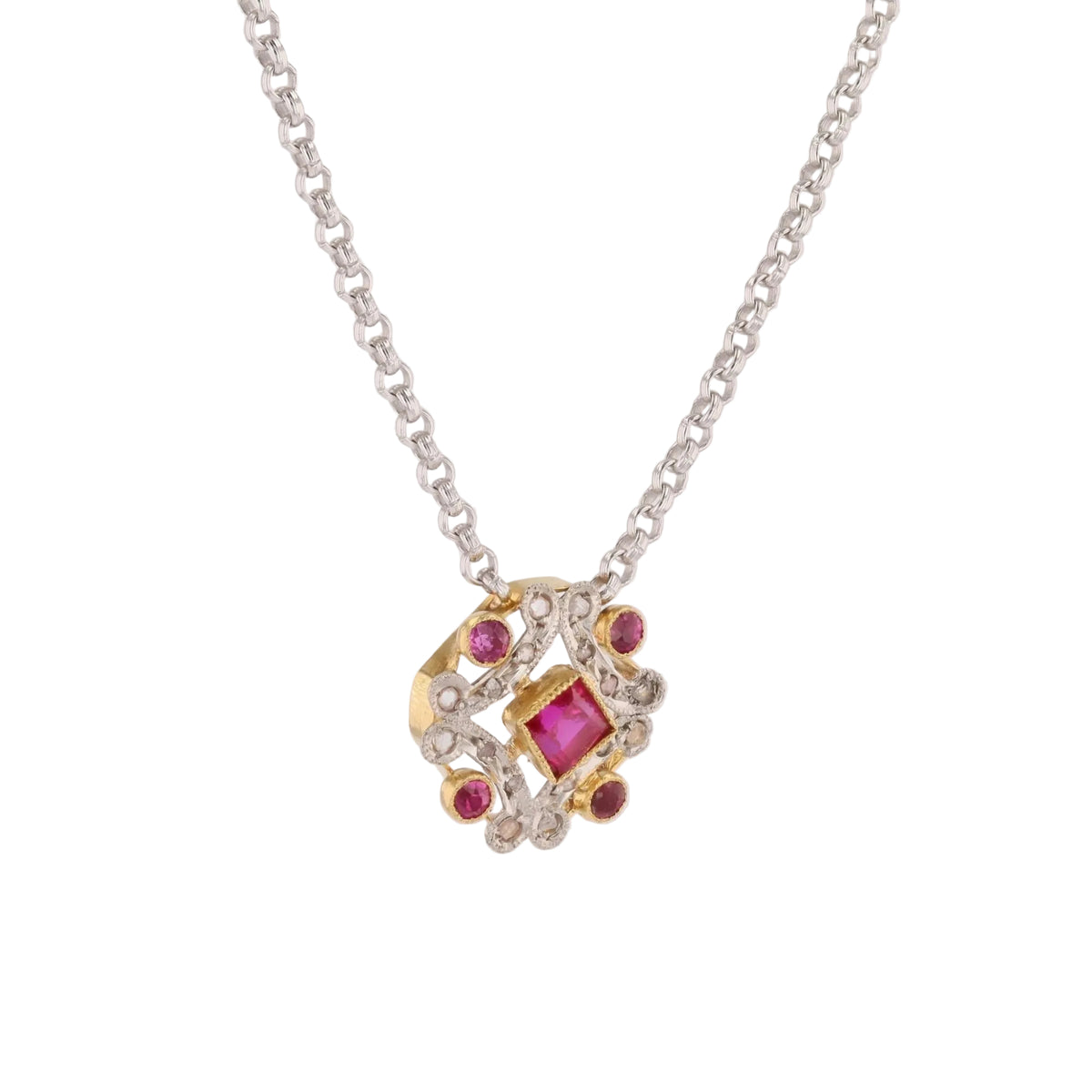 Collier Pendentif en or blanc et diamants