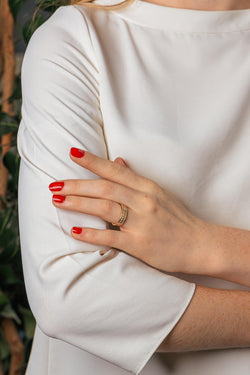 Bague Demi-alliance Or jaune Diamant