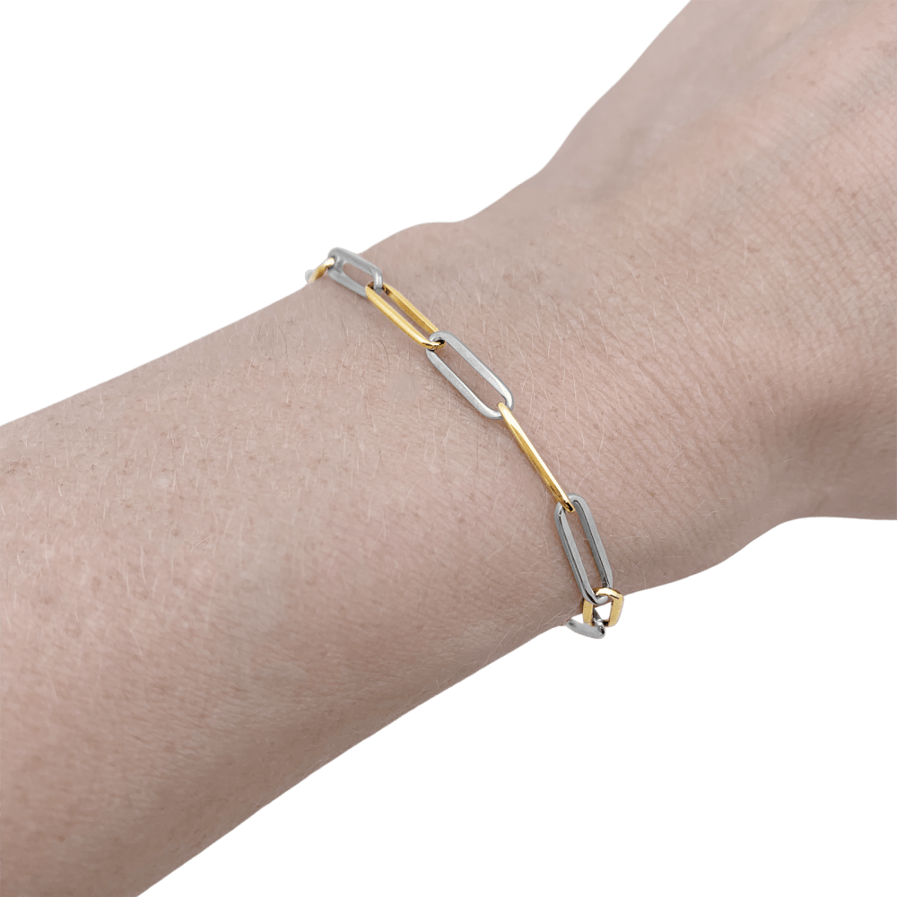 Bracelet Dinh Van vintage, deux ors.