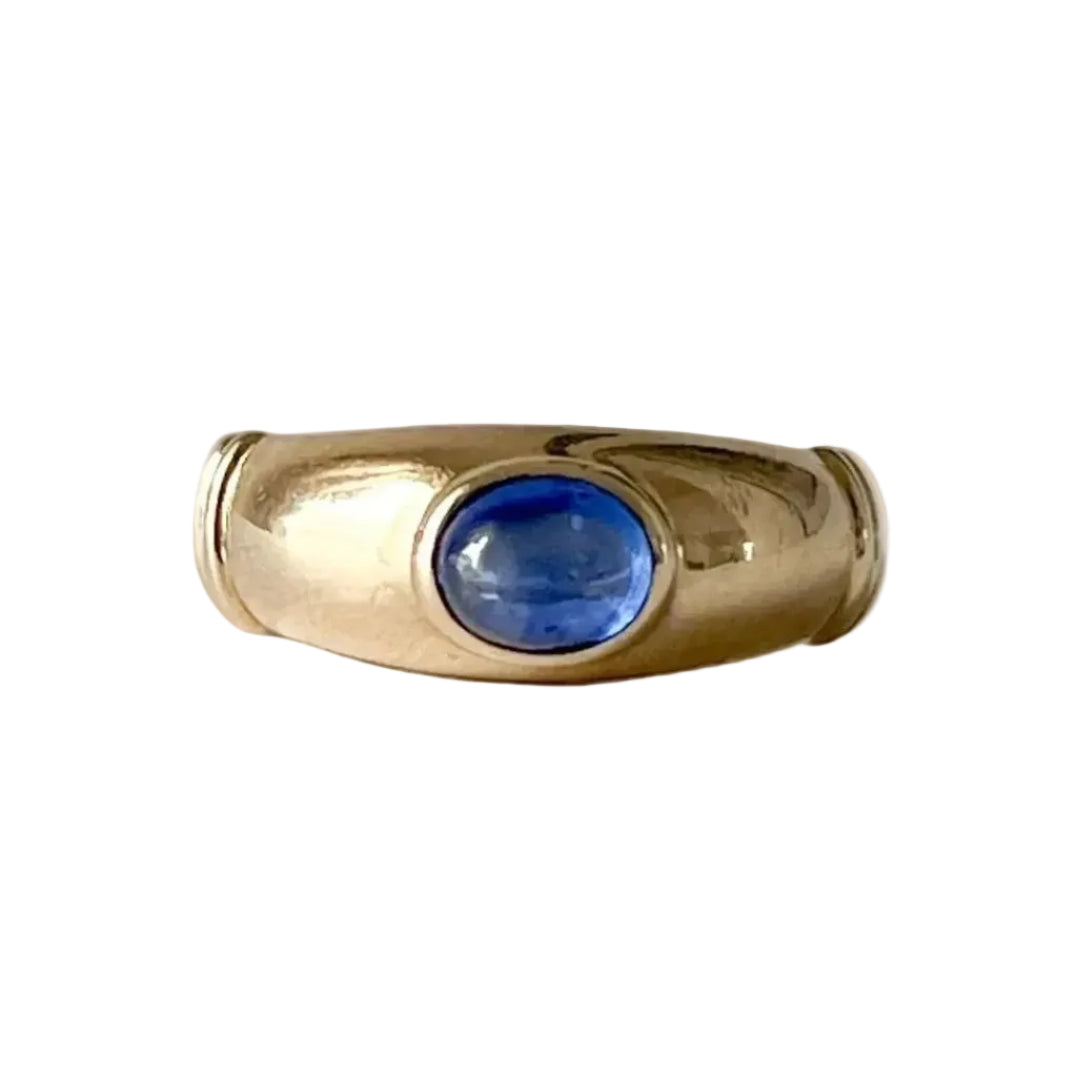 Bague Jonc en or jaune et saphir
