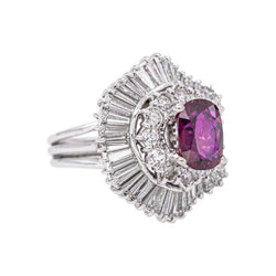 Bague Pompadour Platine Rubis