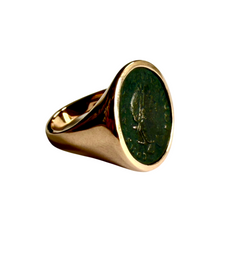 Bague Chevalière BULGARI "Monete" en or rose et bronze