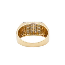 Bague Chevalière en or jaune et diamants