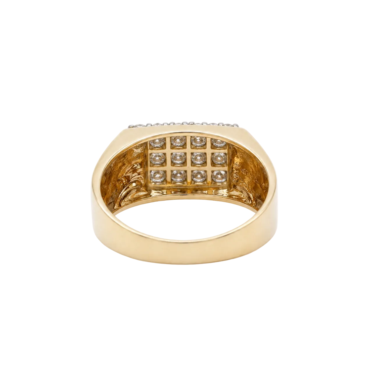 Bague Chevalière en or jaune et diamants