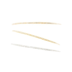 Trois bracelets Joncs en or blanc, or jaune, or rose et diamants