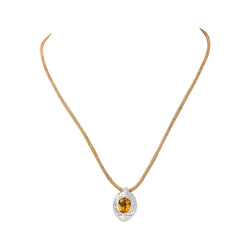 Piaget Collier Pendentif  Or blanc Citrine