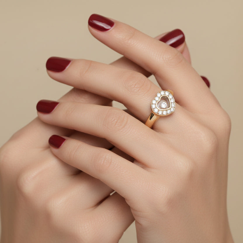 Bague CHOPARD Happy Diamond Coeur en or jaune et diamants