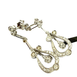 Boucles d'oreilles Pendantes en or blanc et diamants
