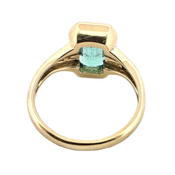 Bague Solitaire en or jaune et émeraude