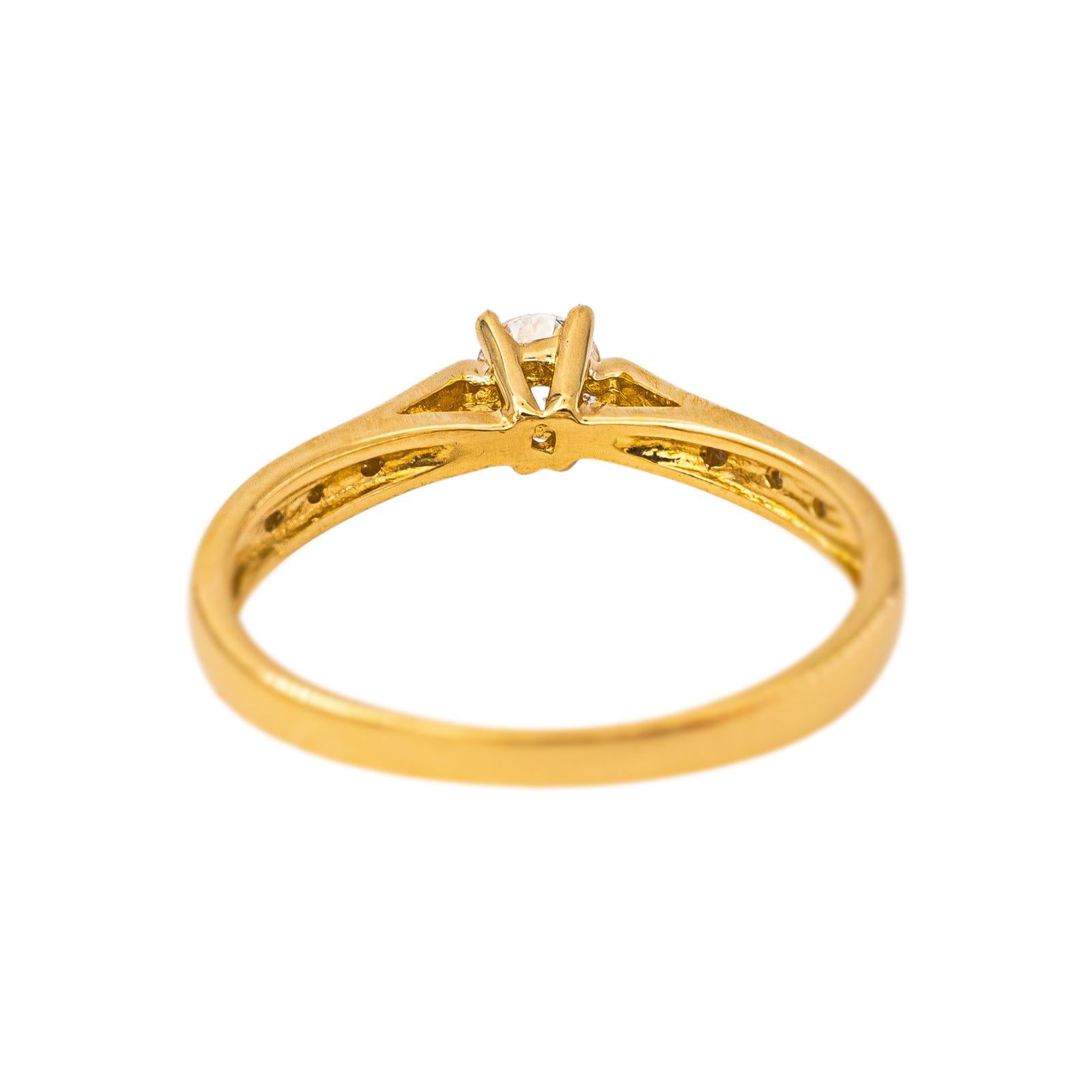 Bague Solitaire Or jaune Diamant