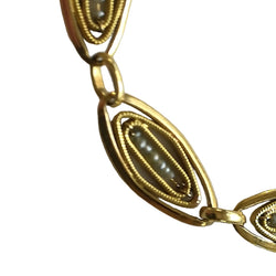 Bracelet Maille en or jaune et perles