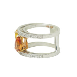 Bague Toi & Moi en or blanc, saphirs et diamants