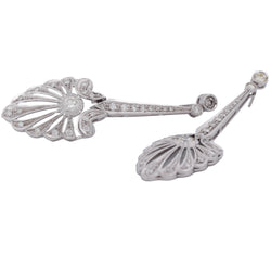 Boucles d'oreilles Pendantes en or blanc et diamants
