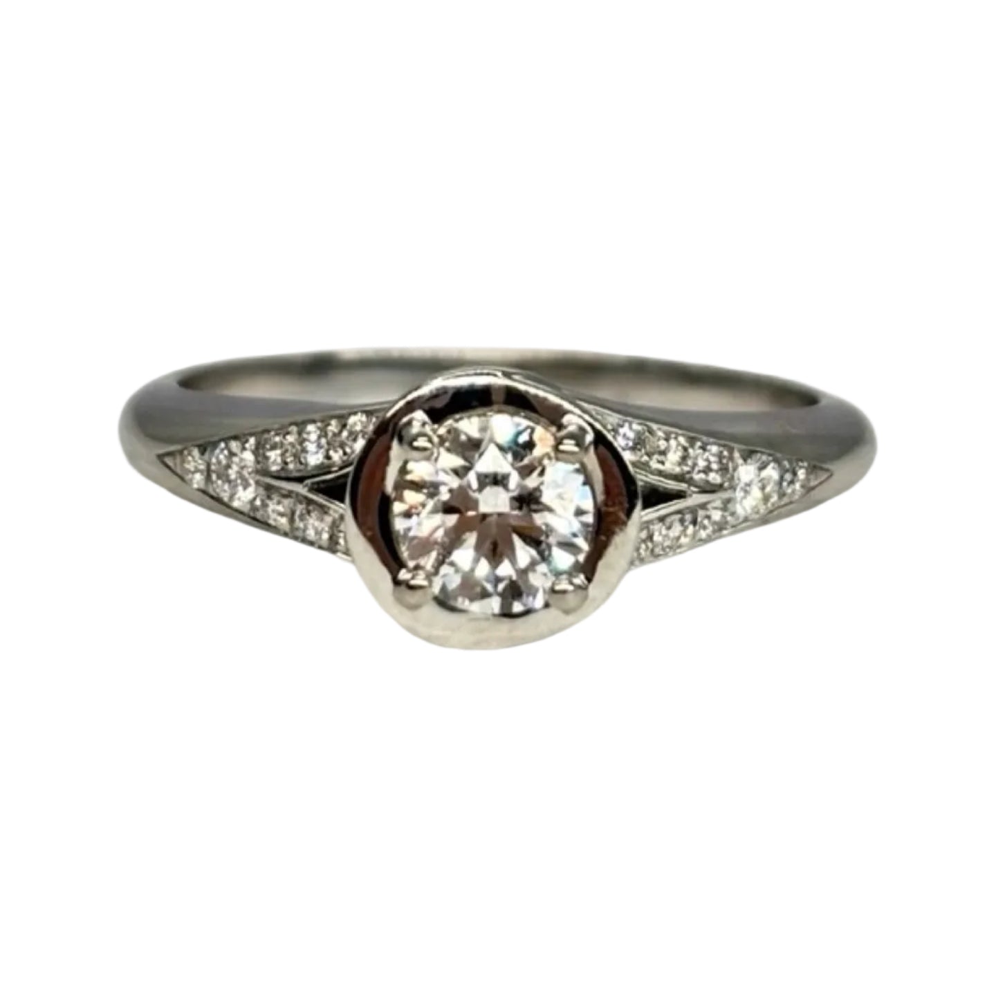 Bague Solitaire BULGARI "Incontro D'Amore" en platine et diamants