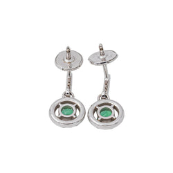 Boucles d'oreilles Pendantes Or blanc Emeraude