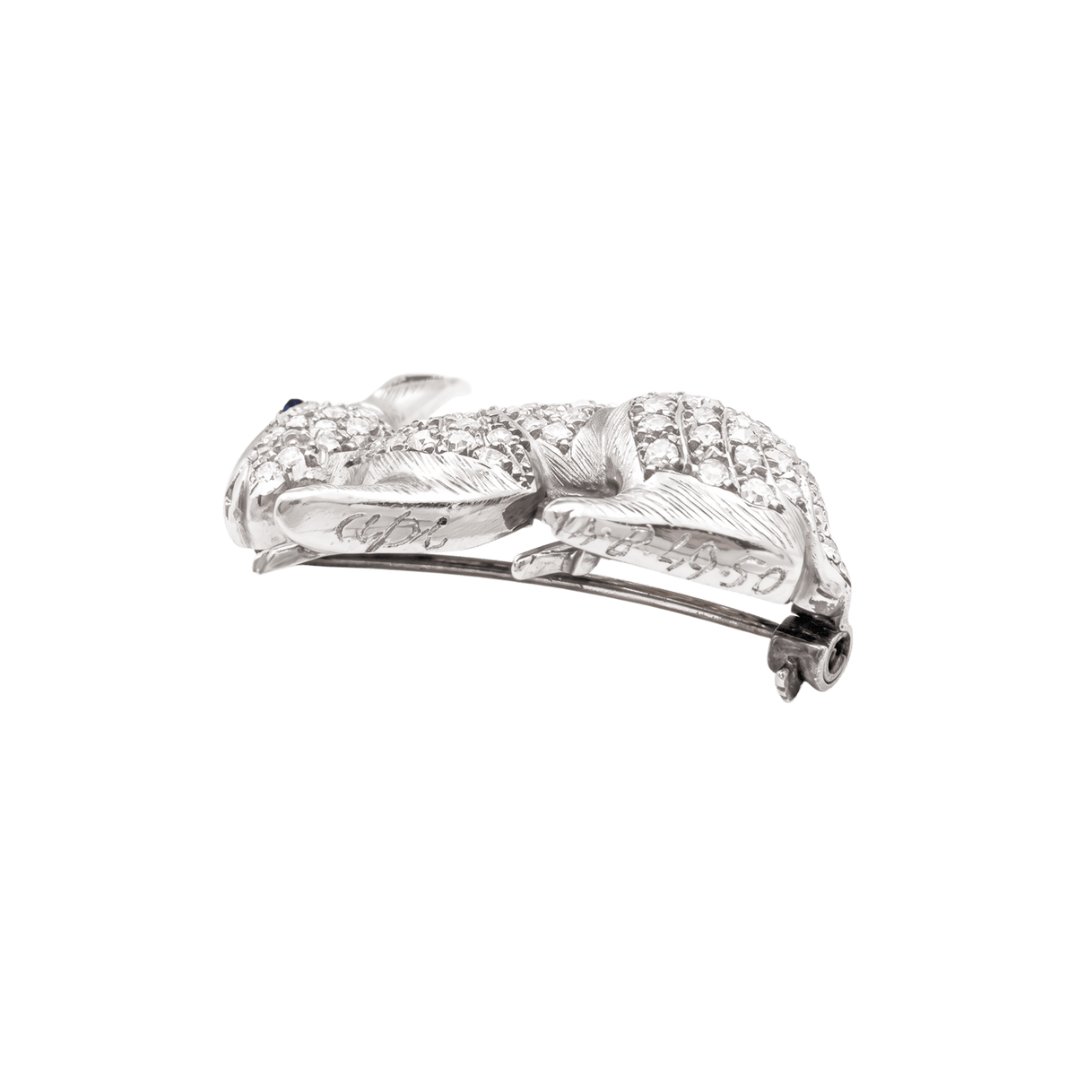 Broche Épingle en or blanc, platine et diamants