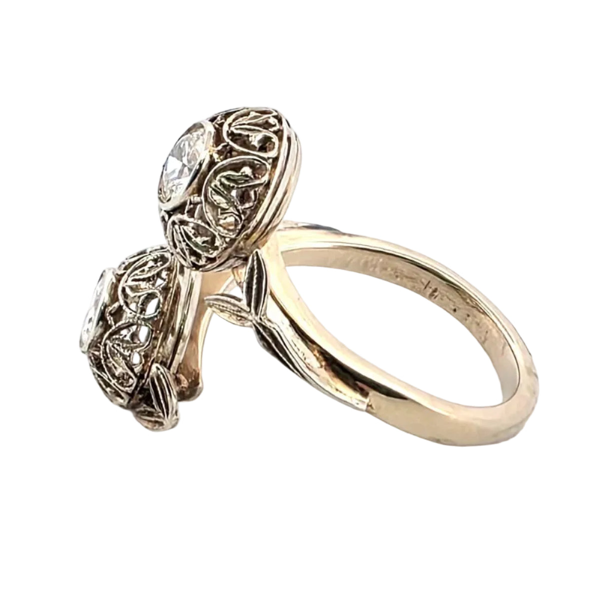 Bague Toi & Moi en or jaune et diamants