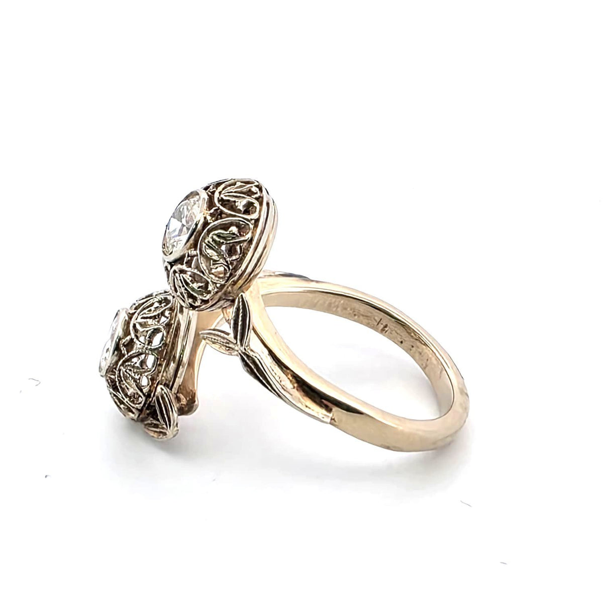 Bague Toi & Moi en or jaune et diamants