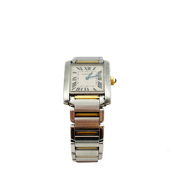 Montre CARTIER "Tank française" en or jaune et acier