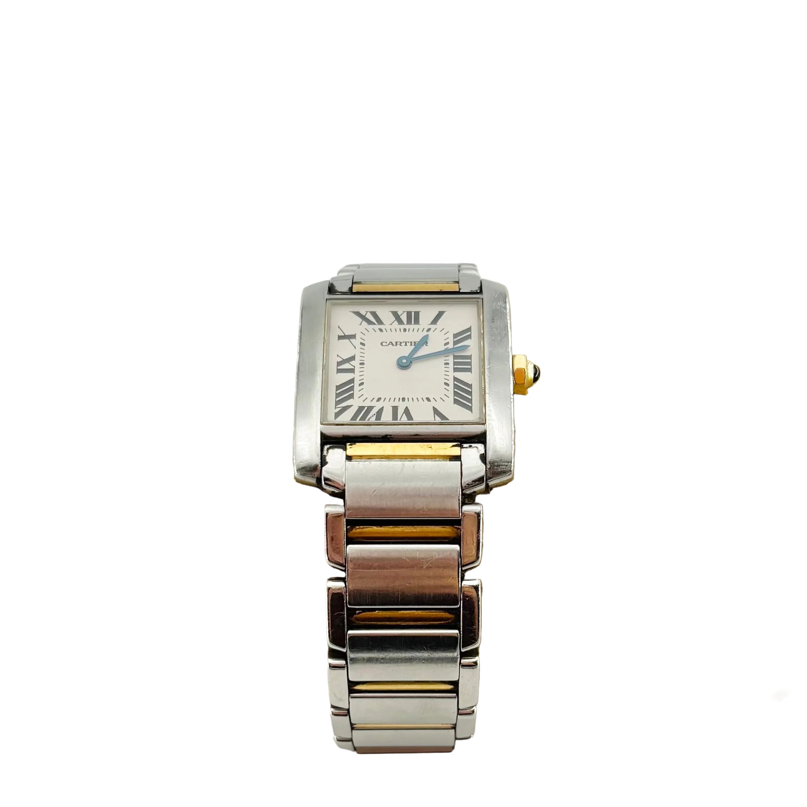 Montre CARTIER "Tank française" en or jaune et acier