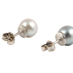 Boucles d'oreilles Puces en or blanc et perles