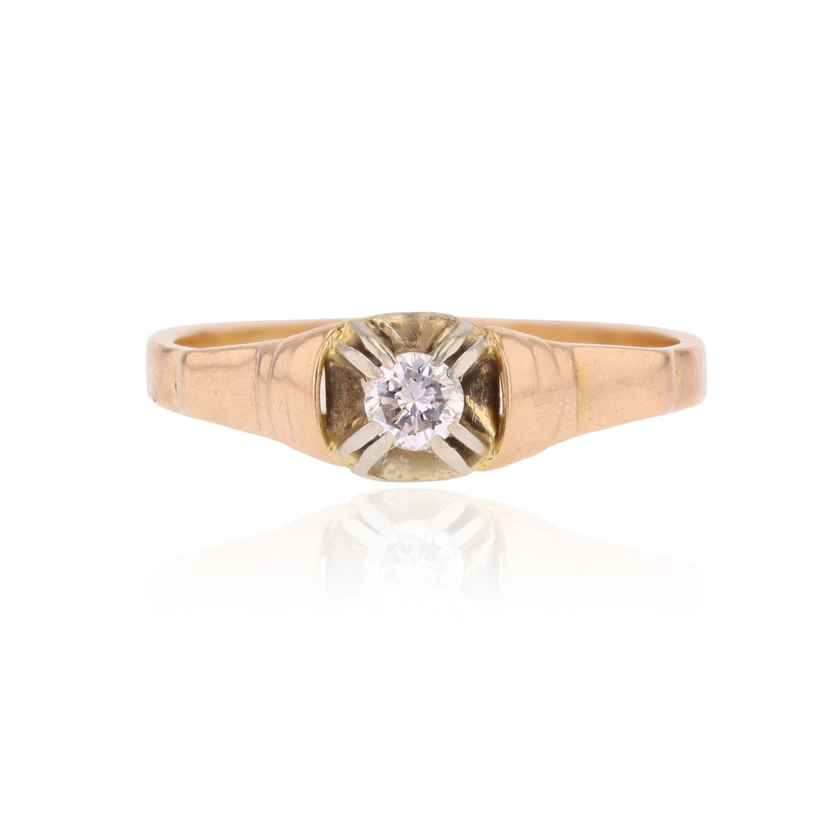 Bague Solitaire en or rose et diamant