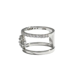 Bague Marguerite en or blanc et diamants