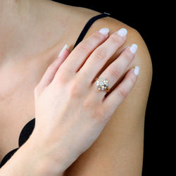 Bague Marguerite en or rose et saphirs