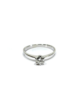 Solitaire en or blanc et diamant