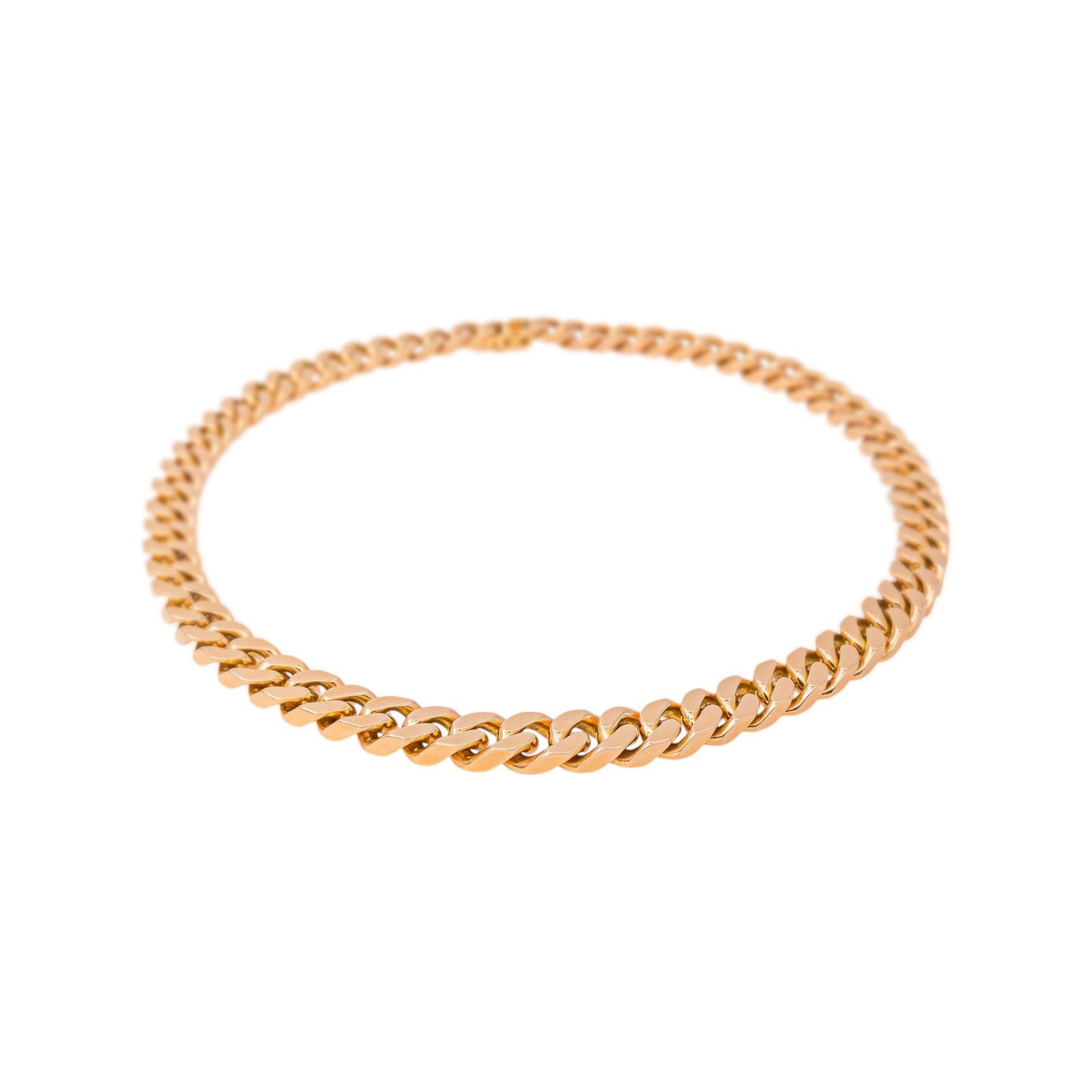 Collier maille Gourmette Or rose