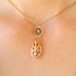 Pendentif en or rose et perles