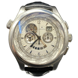 Montre ZENITH "El Primero Grande Class Multicity Open Traveller" en acier, argent et cuir