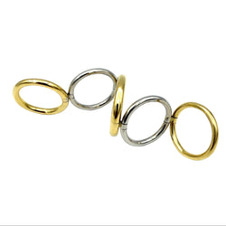 Bague POMELLATO "Tubolare" en or blanc et or jaune