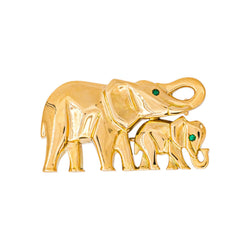 Cartier Broche Route des indes Or jaune Emeraude