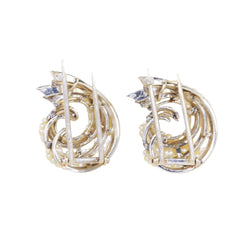 Broches Clips en or blanc et perles