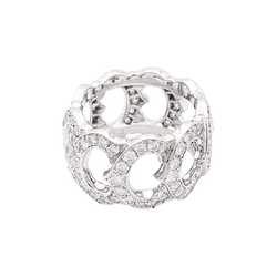 Bague Cartier, "C de Cartier", or blanc, diamants.
