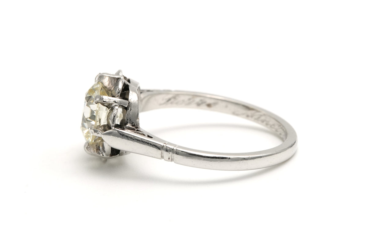 Bague Solitaire en or blanc et diamant