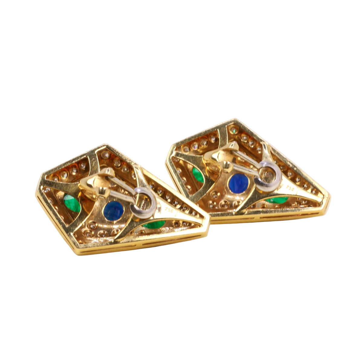 Parure REPOSSI en or jaune, perles, saphirs, émeraudes et diamants