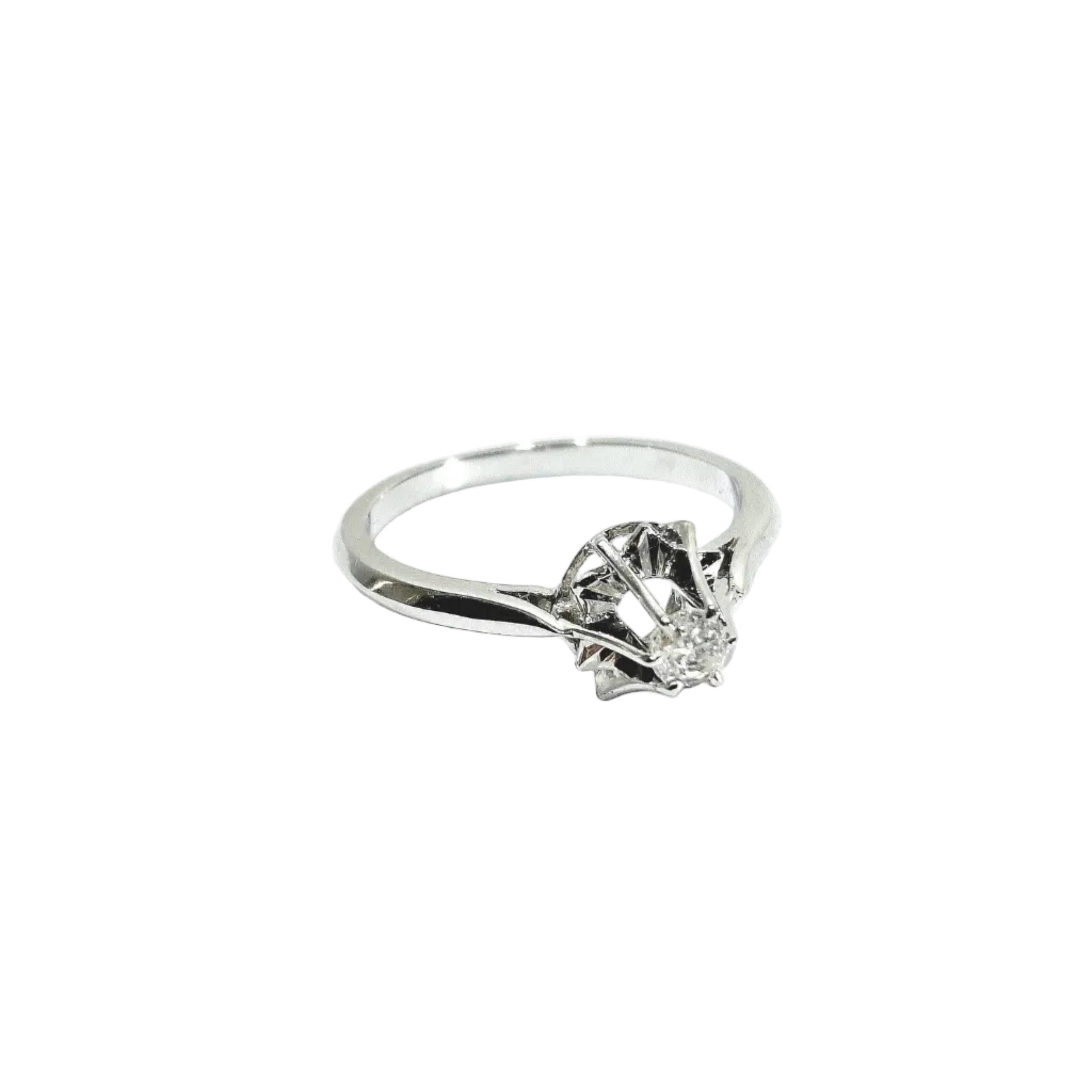 Bague Solitaire en or blanc et diamant