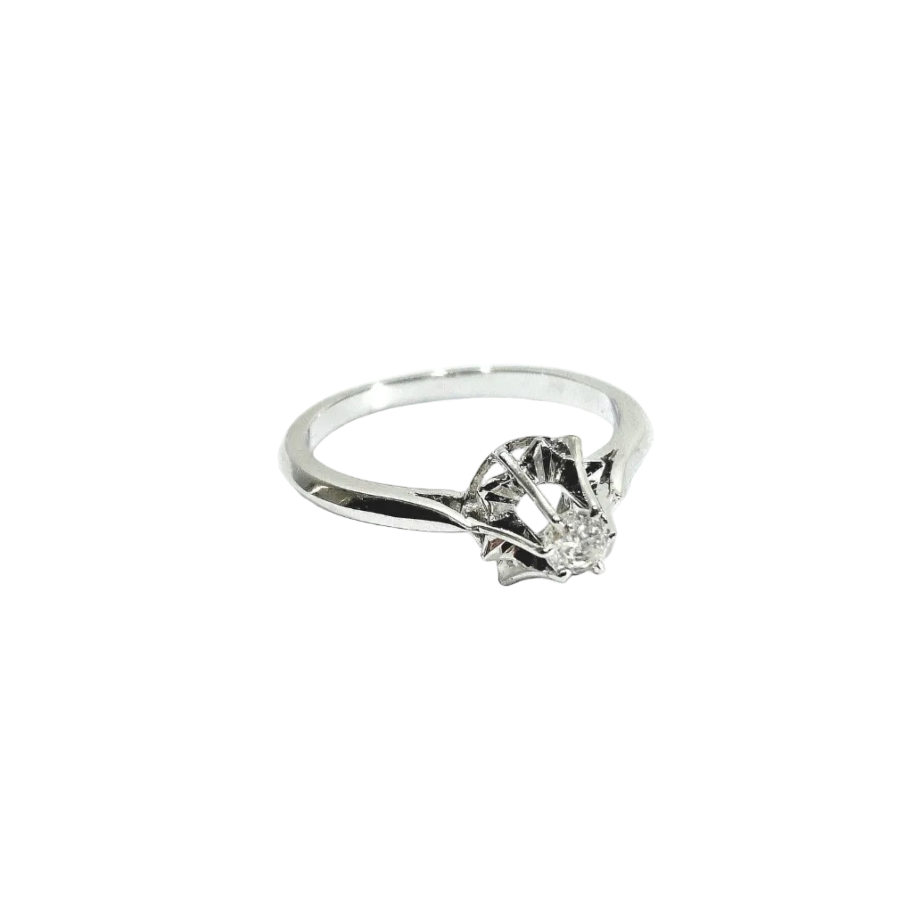 Bague Solitaire en or blanc et diamant
