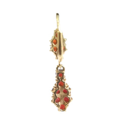 Boucles d'oreilles Dormeuses en or jaune et grenats