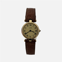 Montre CARTIER Must Ronde en vermeil et cuir