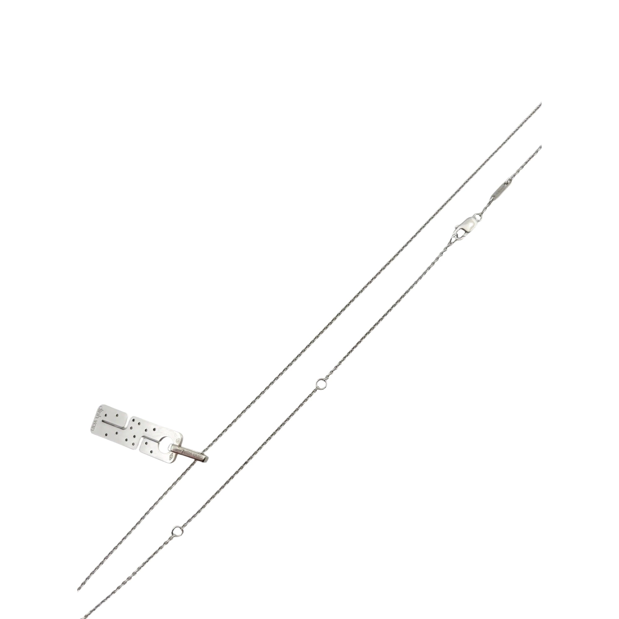 Collier Pendentif DINH VAN "Seventies" en or blanc et diamants