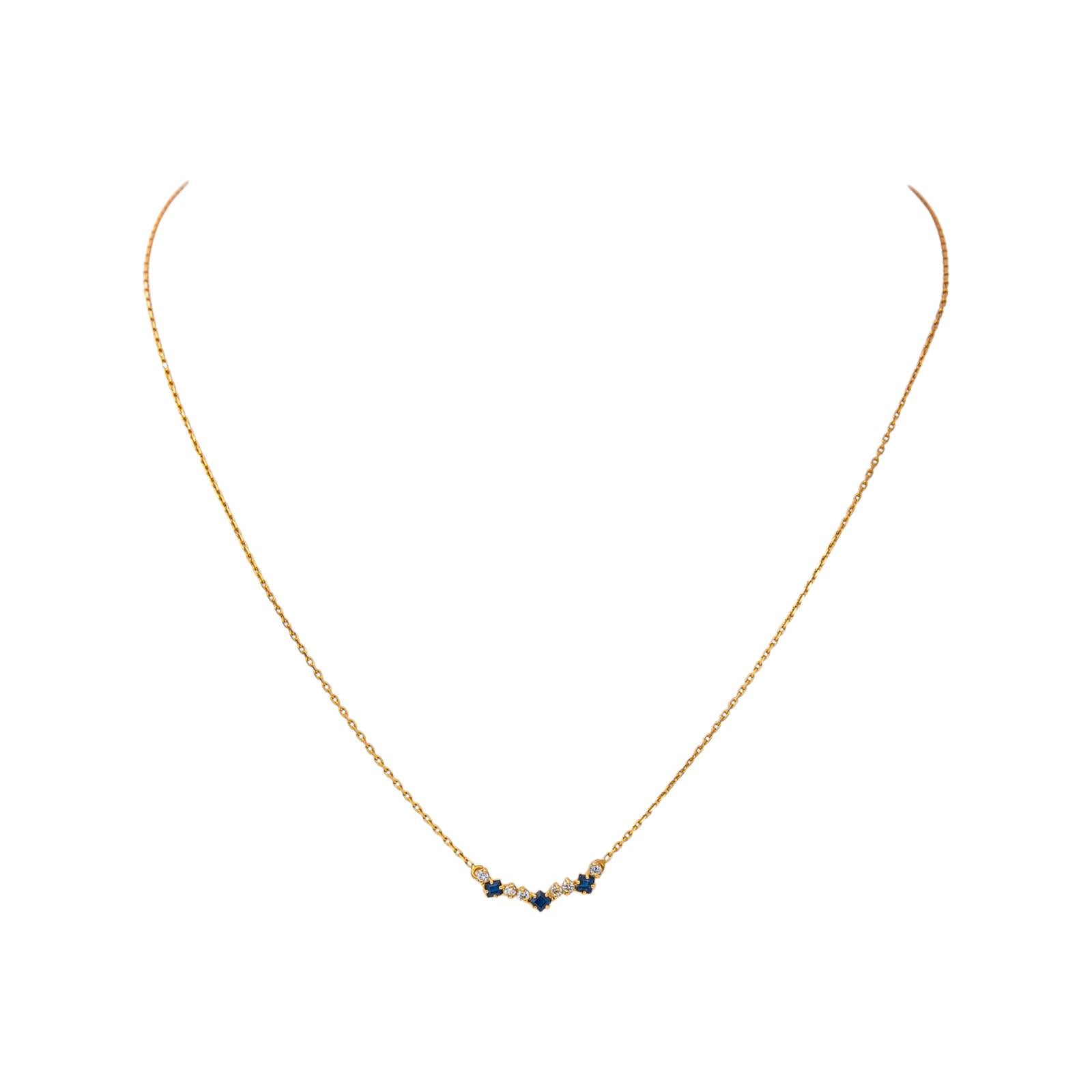 Collier Maille forçat Or jaune Saphir
